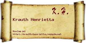 Krauth Henrietta névjegykártya